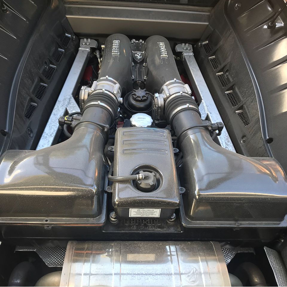 Clean Ferrari Engine Bay